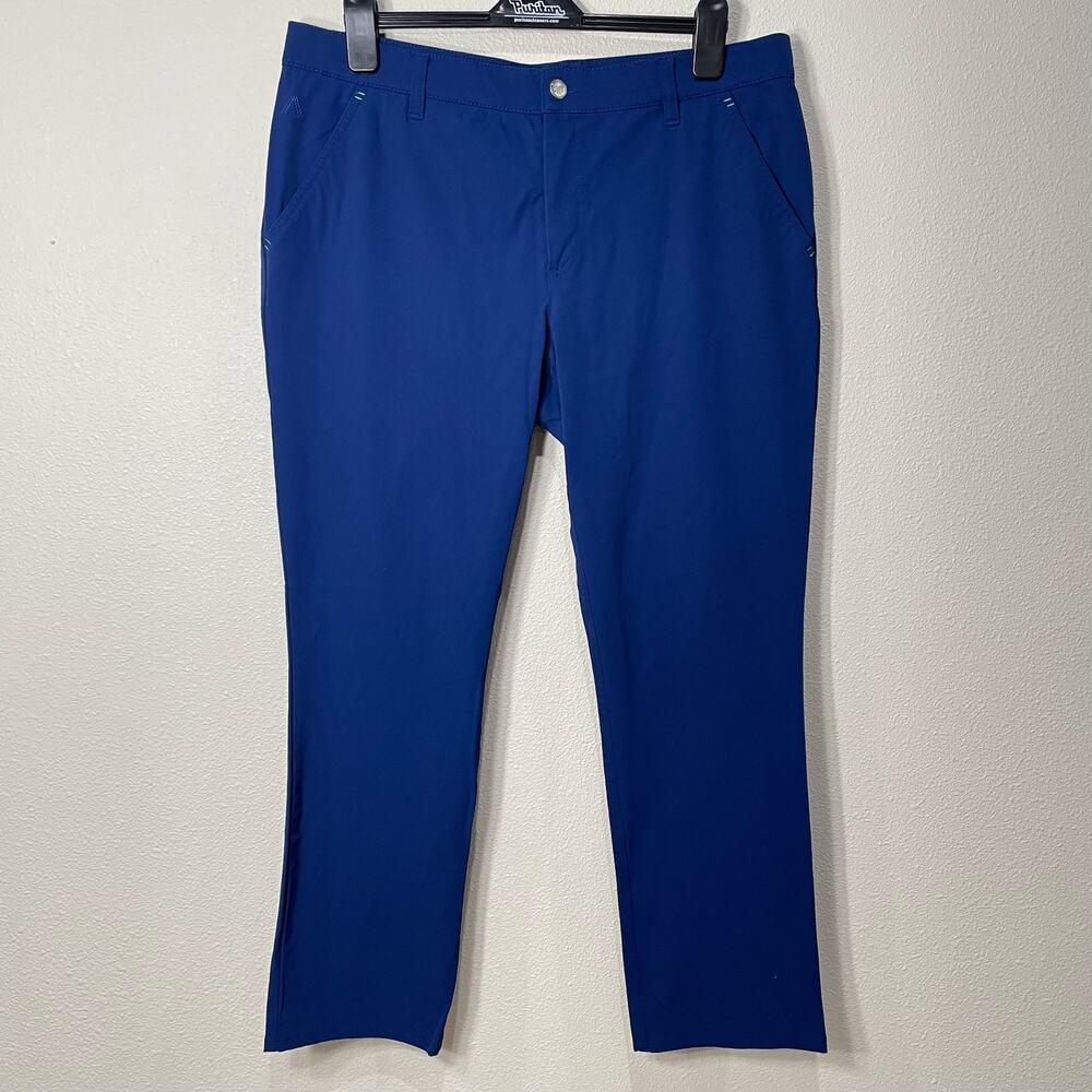 Alberto Golf Mens Blue Modern Fit Pro 3x Dry Cooler Nylon Pants Preppy 54 US 38